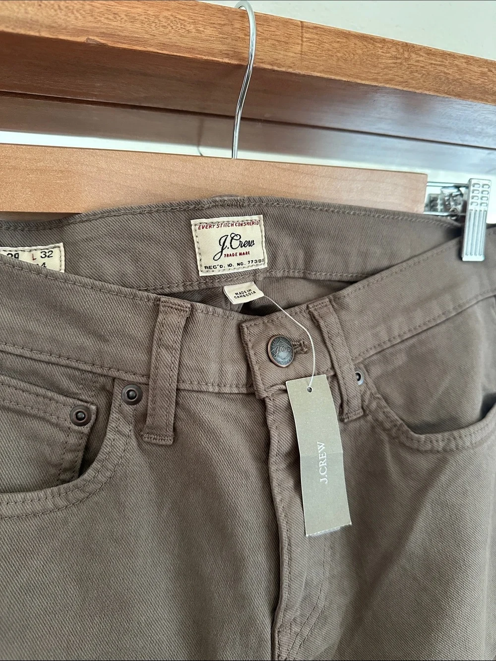 J.Crew 484 Slim Fit Pants NEW Brown Khaki Tan Stretch Chinos Mens 29x32